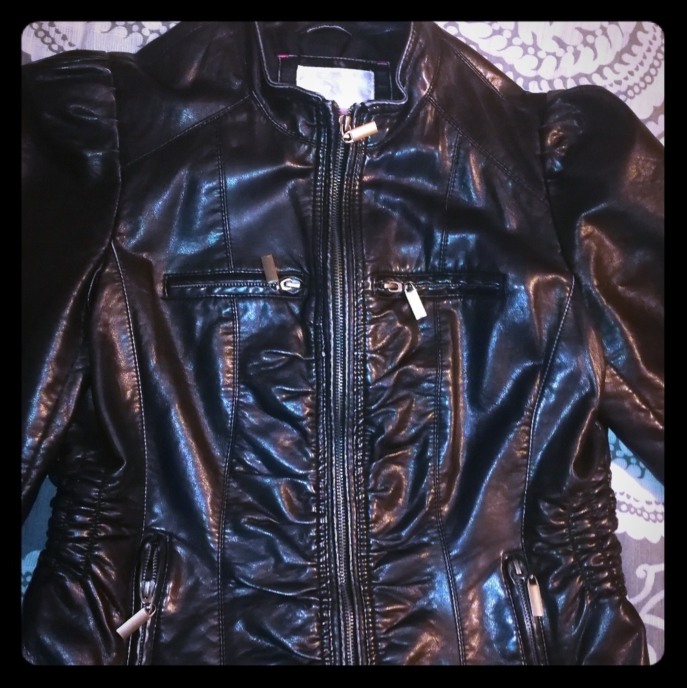 Black faux leather jacket